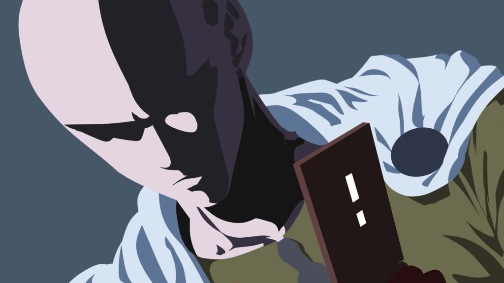 Minimalist One Punch Man Wallpaper: Saitama's Iconic Design