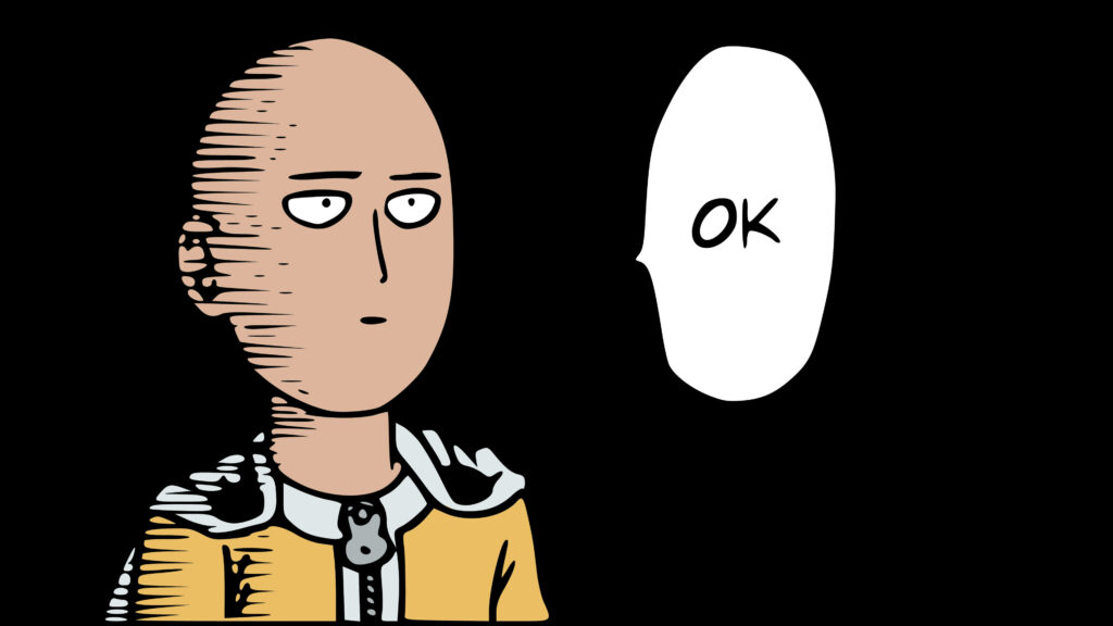 Saitama Wallpaper: Iconic Expression of One-Punch Man's Power