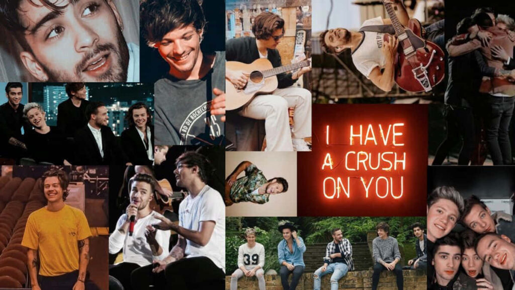 One Direction Cute Collage Background Wallpaper