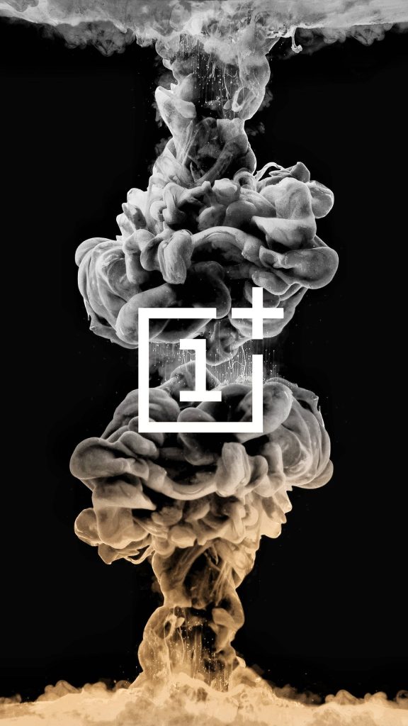 OnePlus Nord wallpaper with monochrome smoke and logo on black background minimalist design