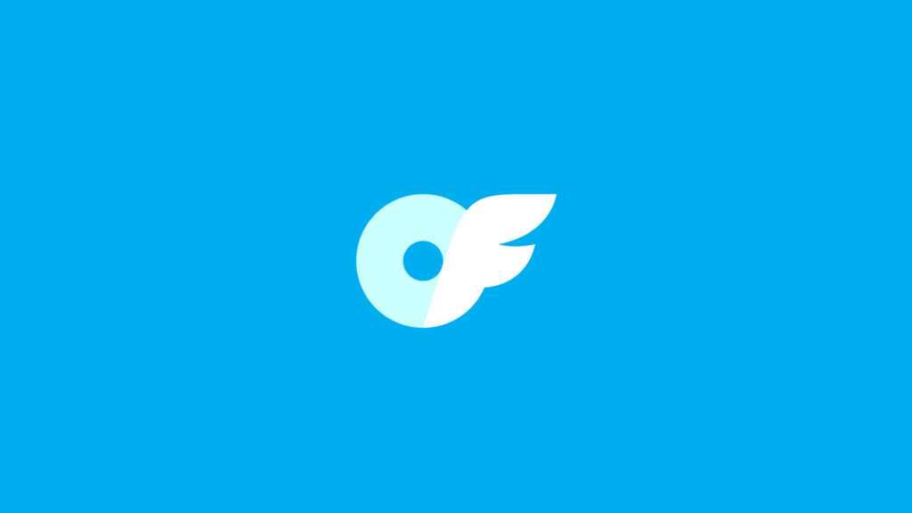 OnlyFans Logo on Solid Blue Background - Clean Aesthetic Wallpaper