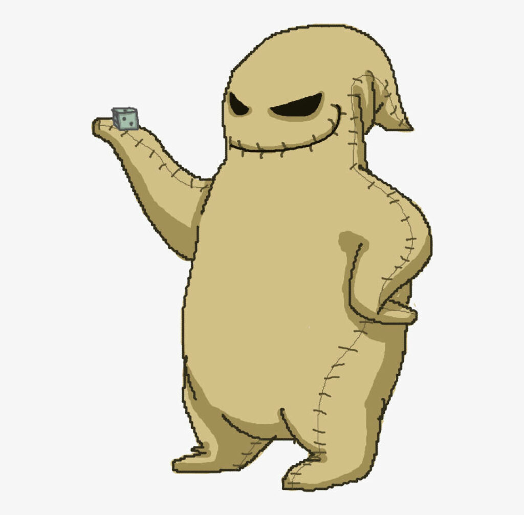 Oogie Boogie Wallpaper: Mischievous Iconic Design with Dice