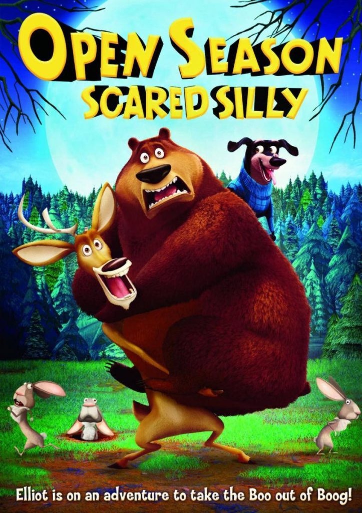 Open Season Scared Silly wallpaper Boog bear Elliot mule deer moonlit spooky Halloween forest
