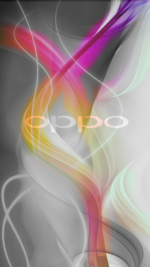 Colorful Abstract HD Wallpaper with OPPO Logo on Gradient Gray Background - Oppo Find X Custom Wallpaper