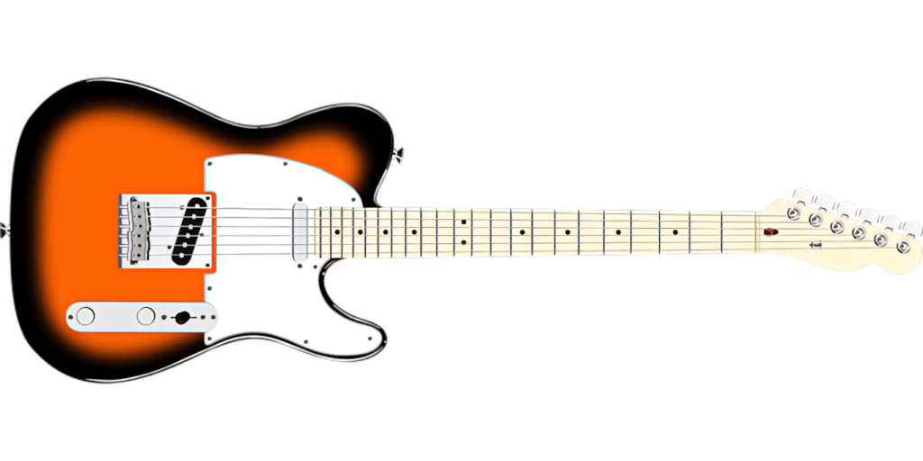 Electric Guitar Wallpaper: Orange & Black Gradient PNG Background
