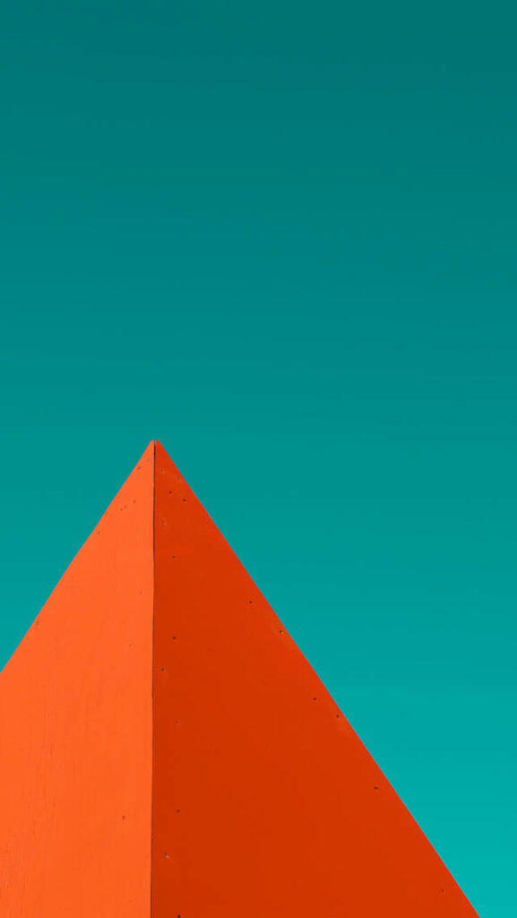 Orange Pyramid: A Sleek Minimalist Wallpaper for Your Phone