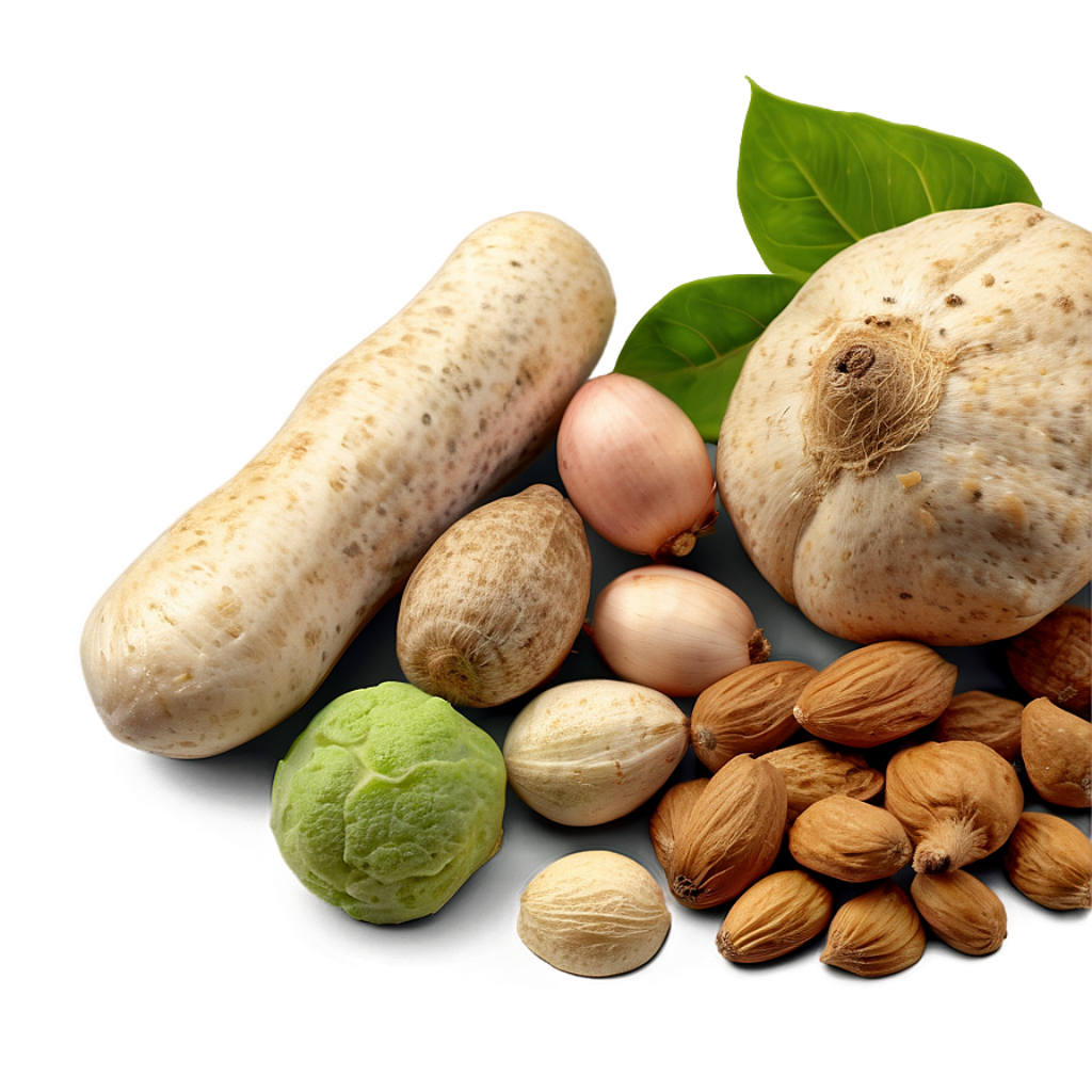 Organic Ingredients Wallpaper: Veggies, Nuts & Seeds on Soft Gradient