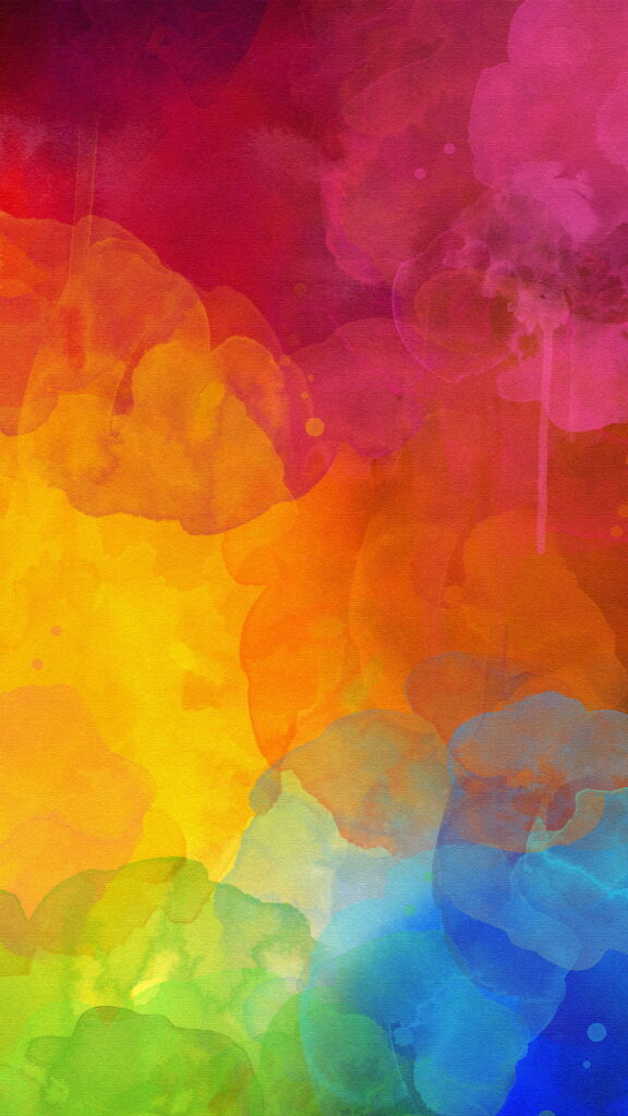 Vibrant abstract watercolor wallpaper with magenta red yellow and reef blue green fluid textures