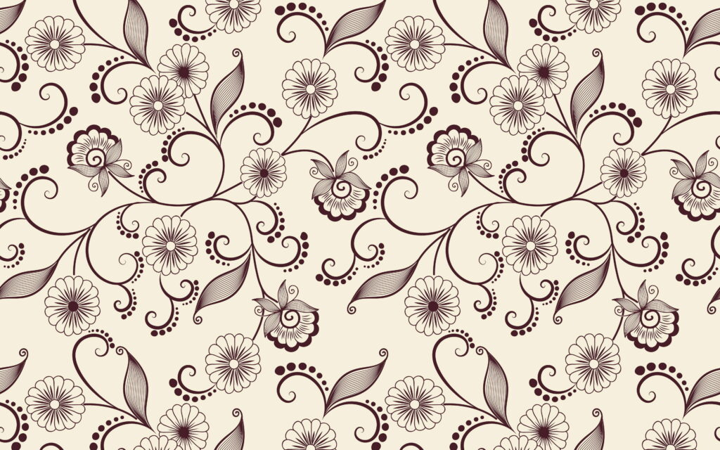 Regal Renaissance: Vintage Violet Floral Ornaments Take Center Stage in Ornamental 4K Wallpaper Background
