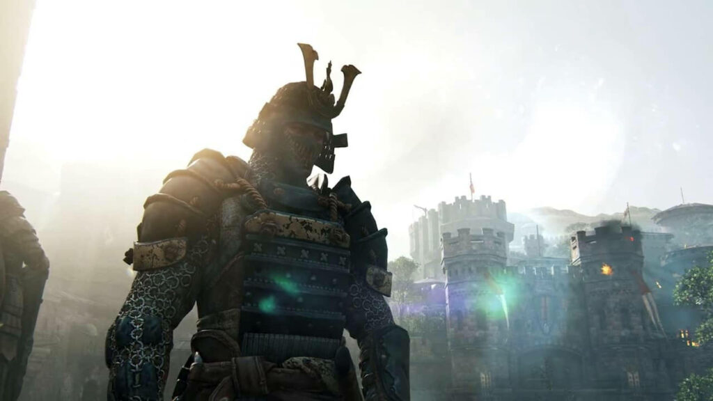 For Honor Orochi Samurai Warrior Wallpaper with Medieval Castle Background
