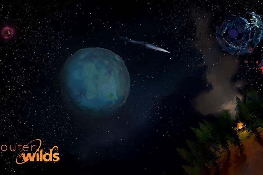 Mesmerizing Outer Wilds Wallpaper: Explore a Stunning Cosmic Galaxy