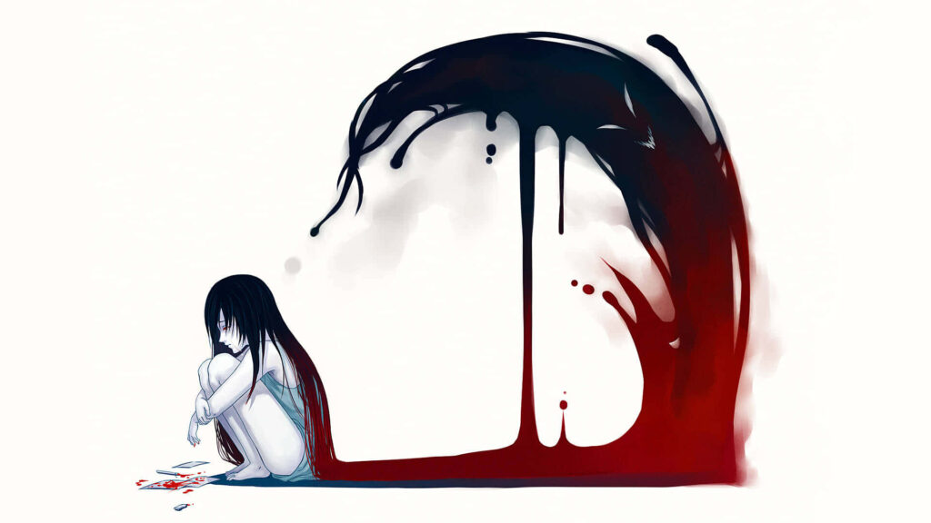 Glimpses of Desolation: Depressed PFP Swallowed by Waves of Sadness Wallpaper