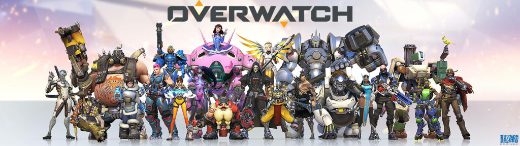 The Alliance of Heroes: Overwatch Characters Unite Amidst a Whimsical Pink Landscape Wallpaper