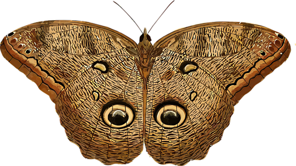 Owl Eyed Butterfly Wallpaper - Intricate PNG with Transparent Background