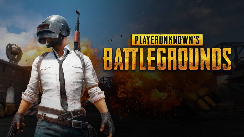PUBG survivor in Level 3 helmet and blood-stained shirt high-def battle royale wallpaper