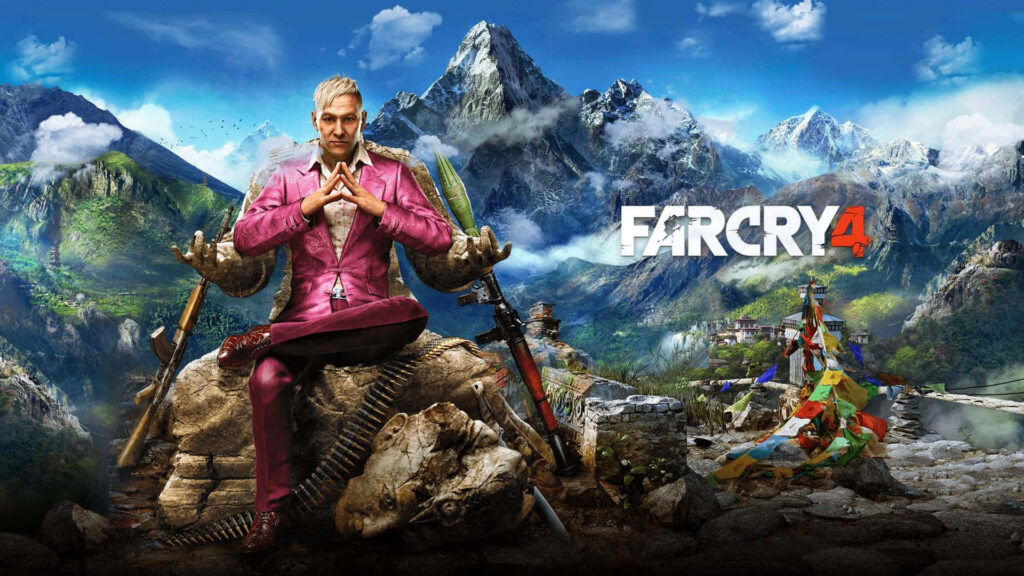 Majestic Mountain Majesty: Pagan Min's Serene Repose in Far Cry 4 Wallpaper