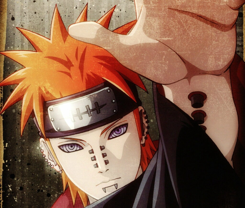 Naruto's Epic Clash: The Fiery Confrontation with Pain - A Striking Anime Wallpaper Masterpiece!