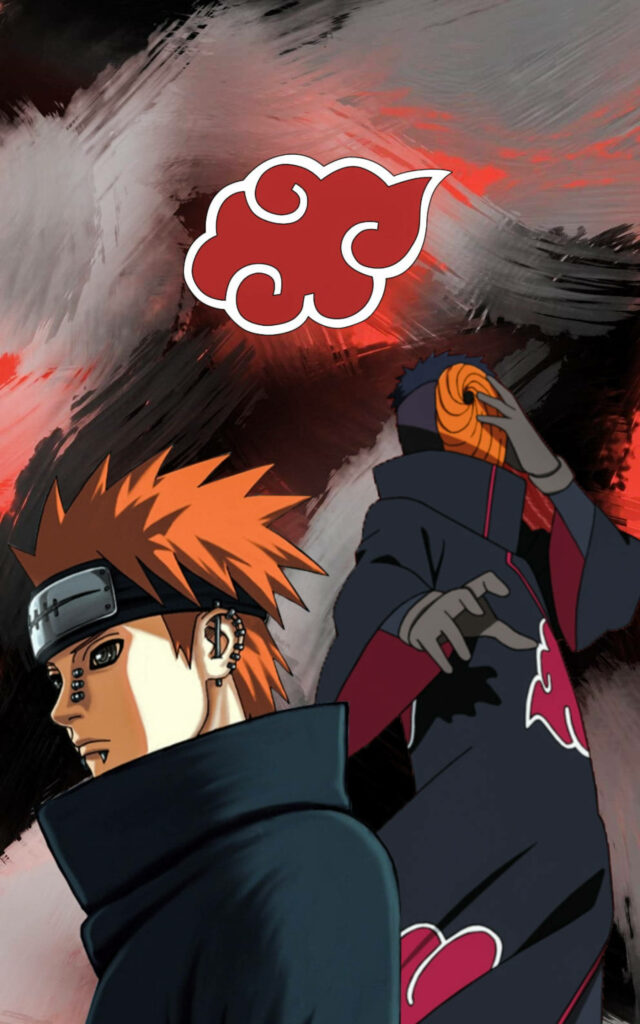 Painful Encounter: Akatsuki's Menacing Presence Perfect for Phone Backgrounds Wallpaper