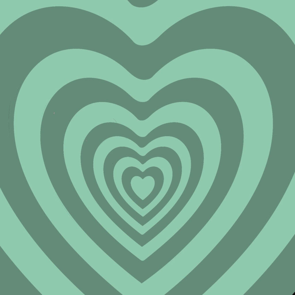 Pale Green Heart Pattern Wallpaper: Nature-Inspired Design Background