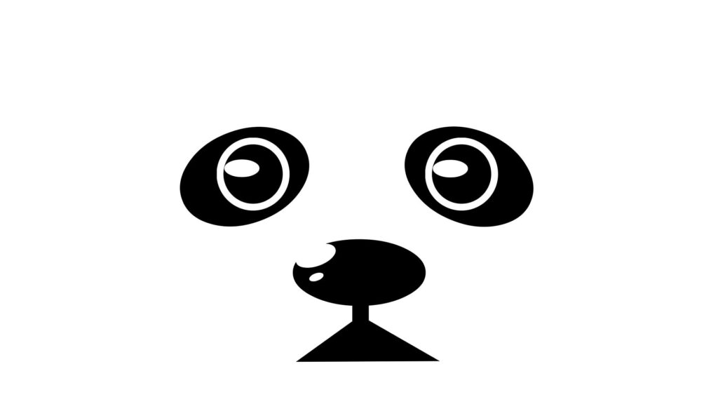 Panda's Monochromatic Charm: A Minimalist Delight in Black and White Wallpaper