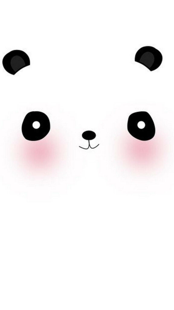 Adorable Panda Flushing with Sweetness on White Background Wallpaper
