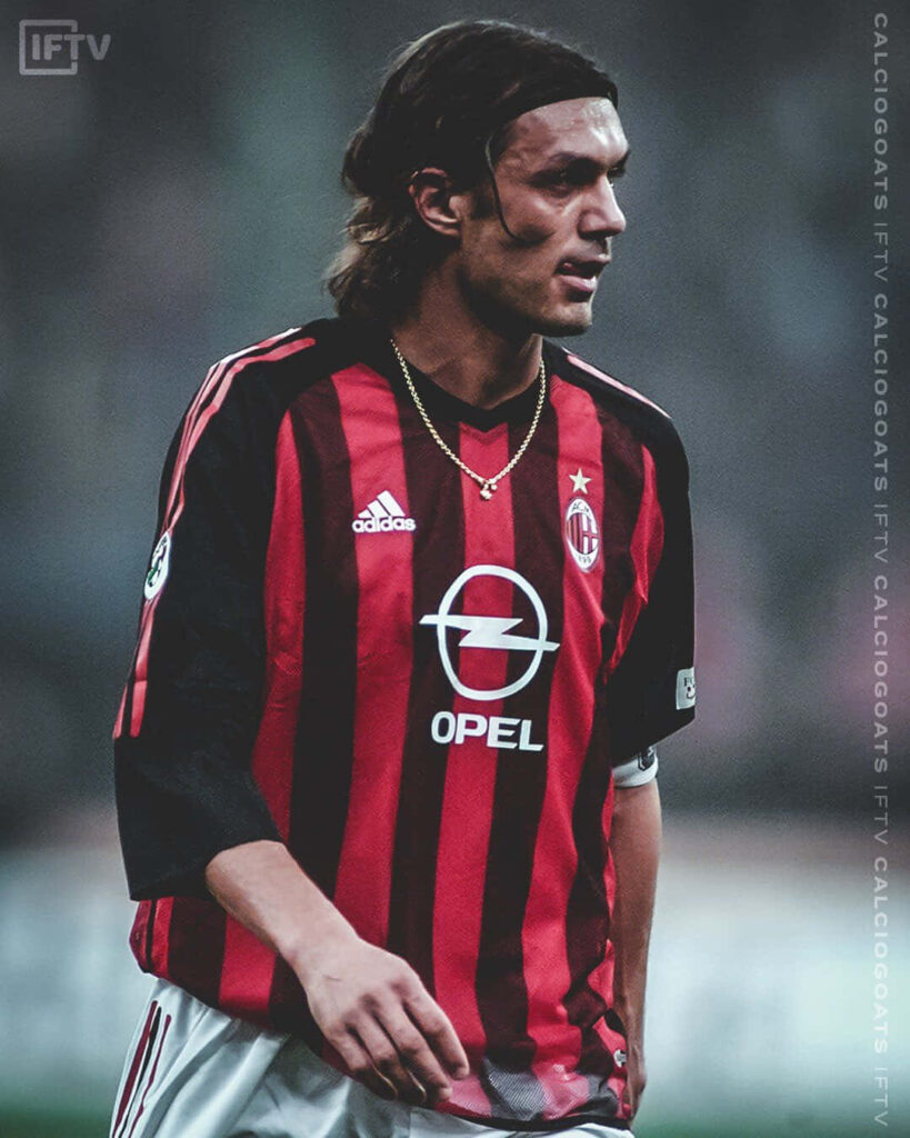 Paolo Maldini AC Milan Wallpaper: Iconic Defender in Action