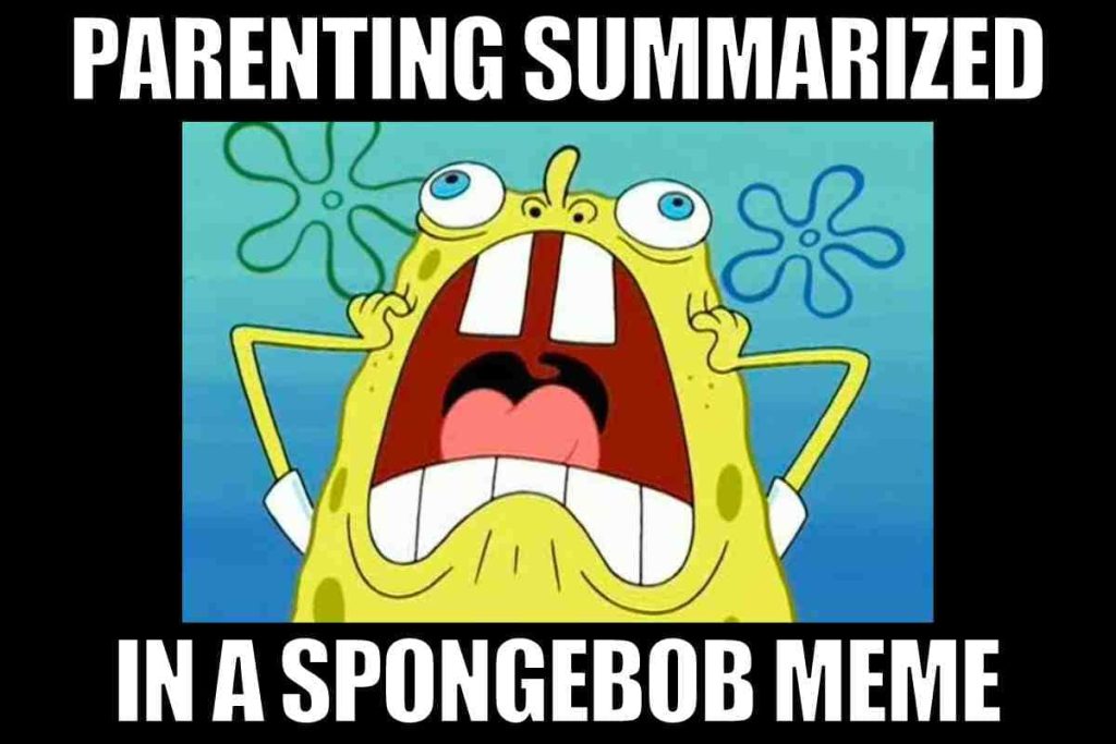 Spongebob screaming stressed meme capturing chaotic parenthood underwater wallpaper background