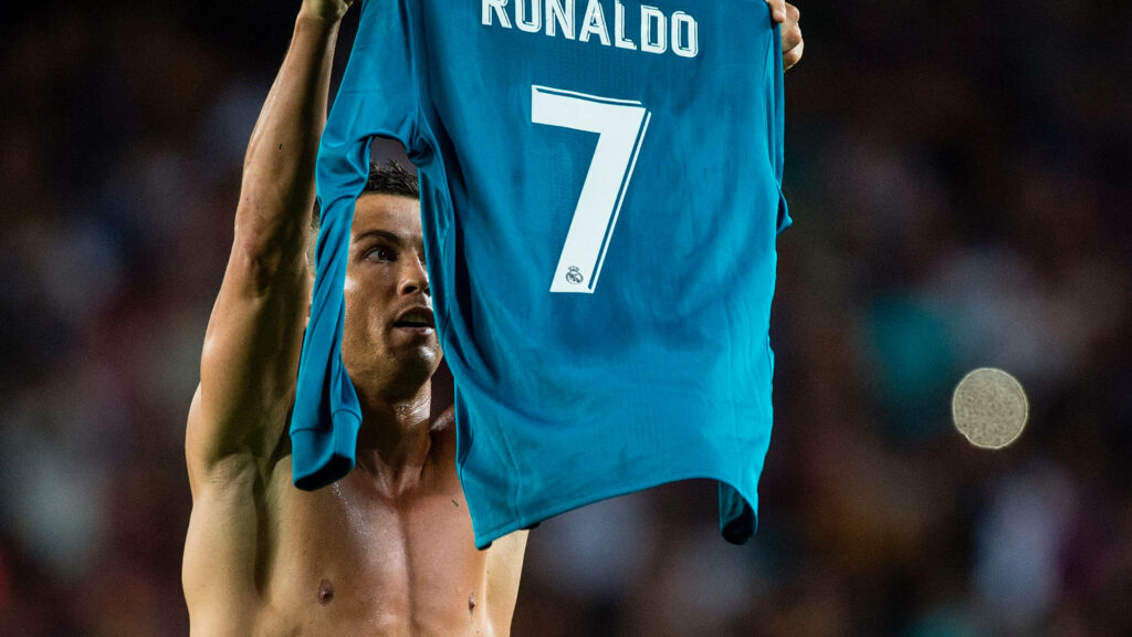 CR7 Shirtless Celebration Wallpaper: High-Def Ronaldo Energy