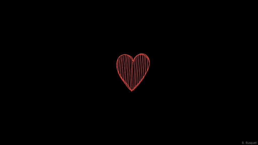 Passionate Love in the Dark: Red Heart on HD Black Aesthetic Wallpaper