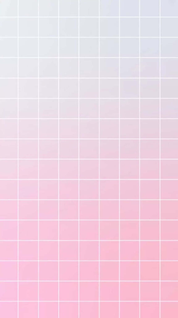 Pastel Aesthetic Wallpaper: Soft Pink Gradient & White Grid Design