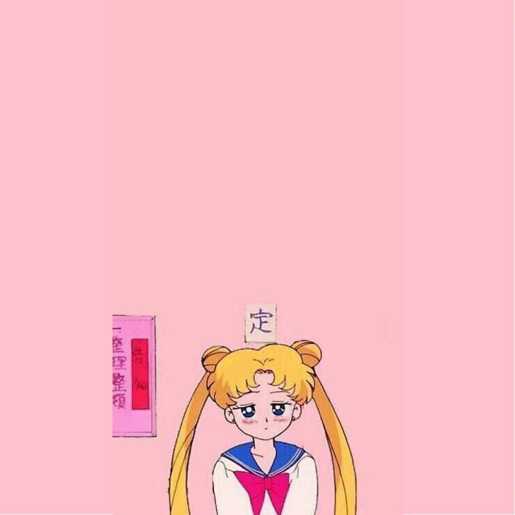 Pastel Anime Girl Wallpaper: Blonde Twin Tails & Sailor Uniform