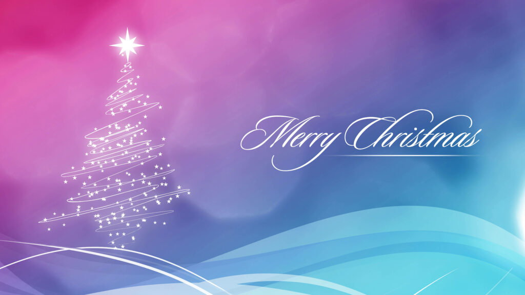 A Pastel Wonderland: Captivating 8k Christmas Tree Wallpaper with Handwritten Greeting on Abstract Backdrop