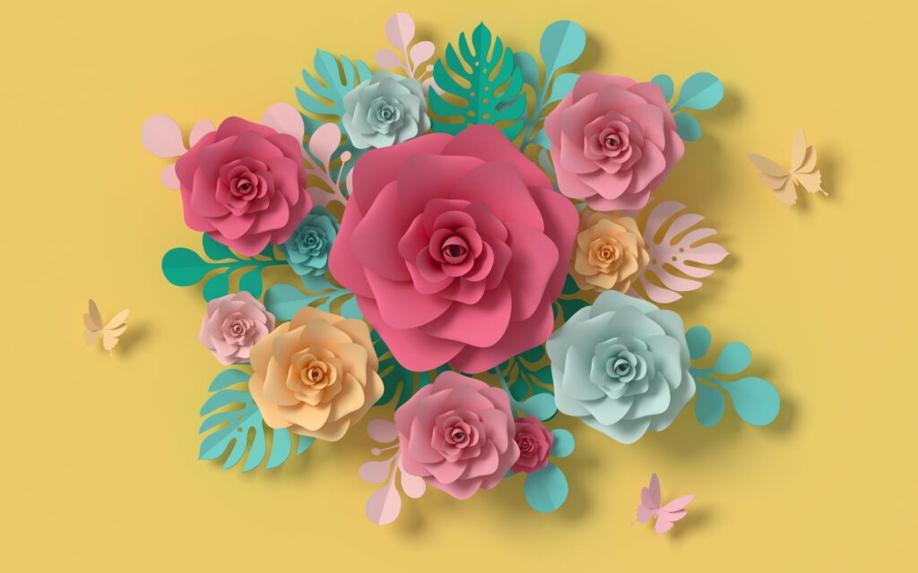 Whimsical Blooms: A Pastel-infused Artwork of Vector Flowers, Ideal for HD Wallpaper Backgrounds