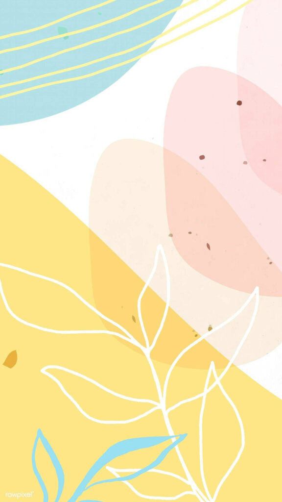 Tranquil Pastel Abstract Wallpaper with Botanical Vector Design