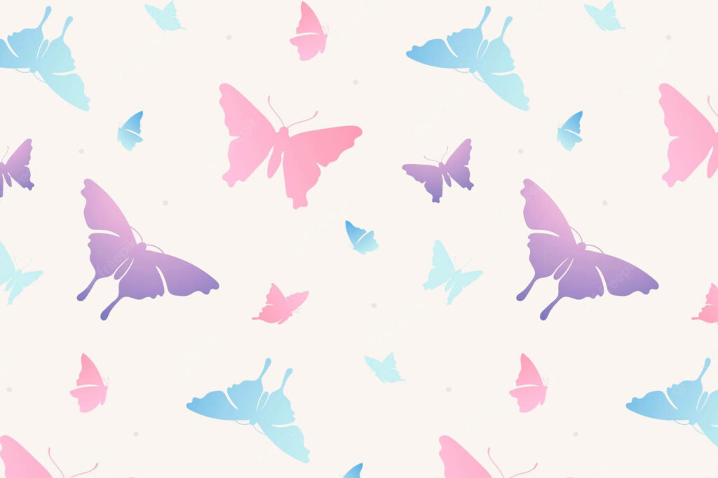Pastel Butterfly Wallpaper: Soft Pink, Blue & Purple Background