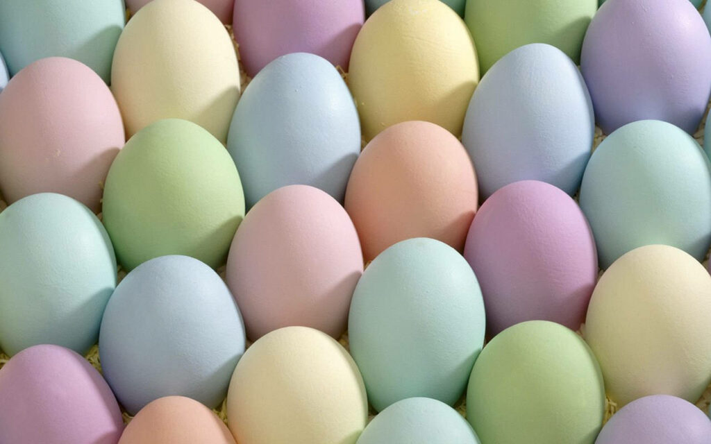 Festive Pastel Easter Eggs Wallpaper - Cheerful Spring Background