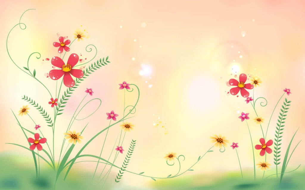 Pastel Fantasy Wallpaper: Whimsical Floral Background with Vines