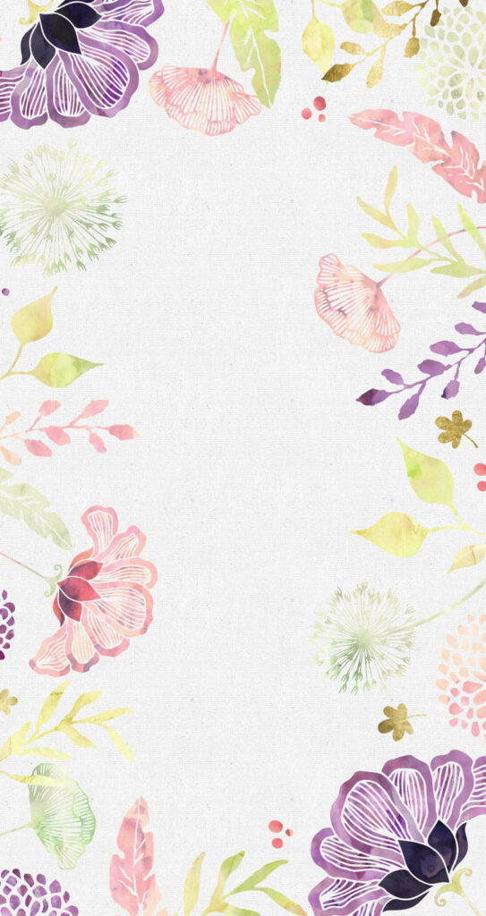 Elegant Minimalist Floral Phone Wallpaper in Pastel Colors