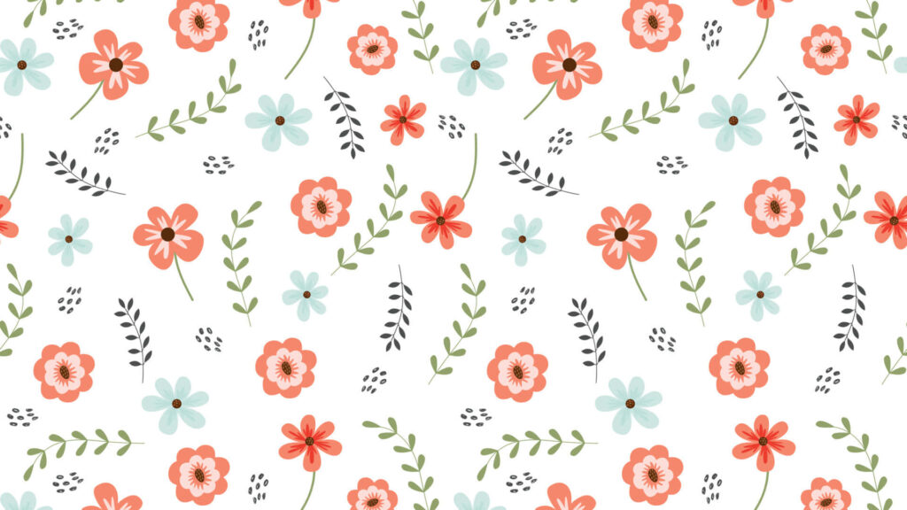 Refreshing Pastel Floral Wallpaper: Tumblr Style with Pink & Blue Blooms