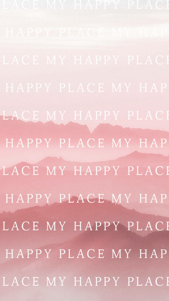 Calming Pastel Gradient Wallpaper: My Happy Place with Mountains