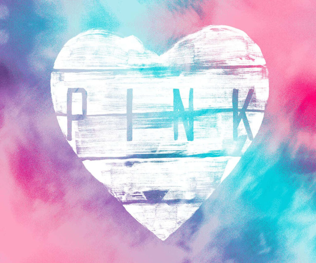 “Pastel Heart Wallpaper: Bold 'PINK' Design for Victoria's Secret”