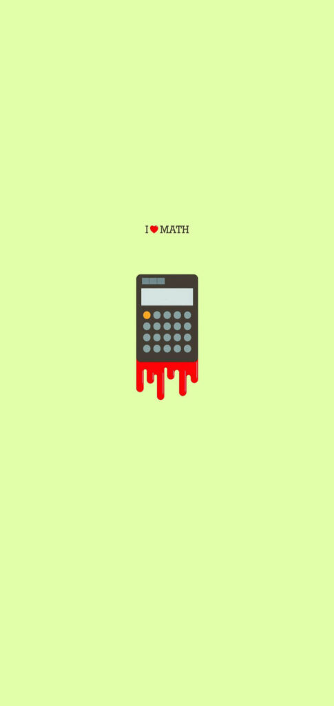 Pastel Green iPhone Wallpaper: Calculator & I ♥ MATH Design