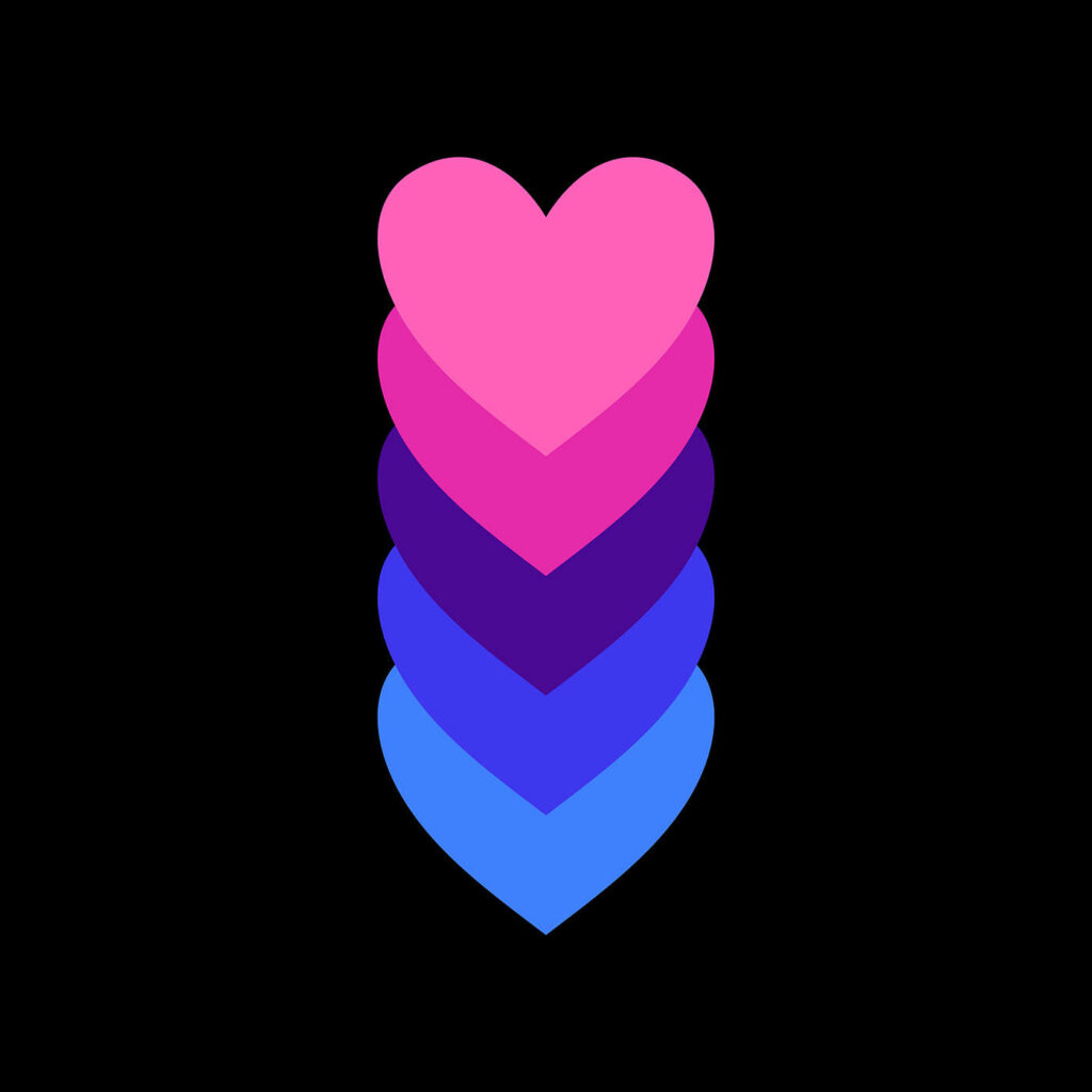 Pastel Hearts Wallpaper: Inclusive Design on Sleek Black Background