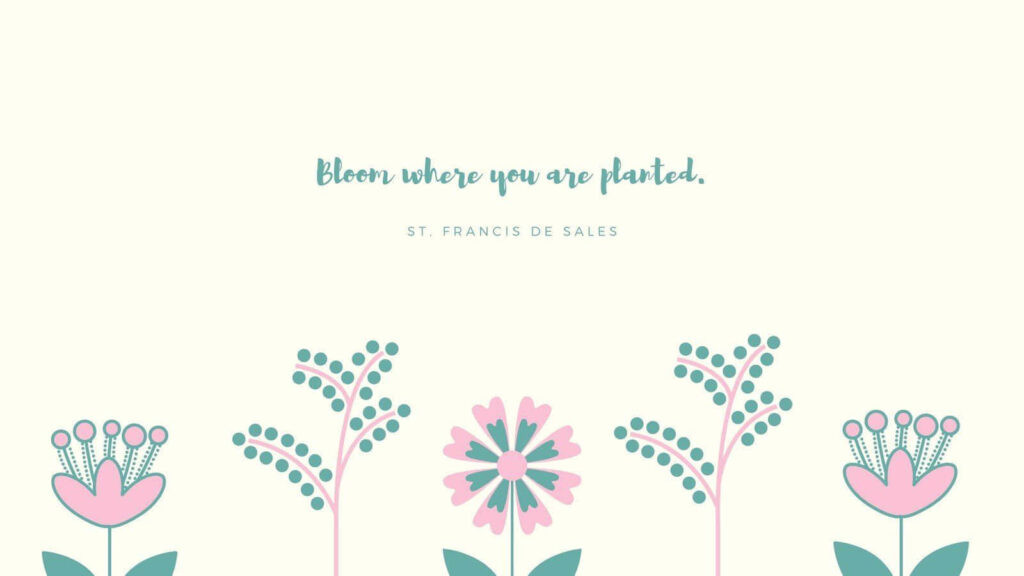 Pastel Minimalist Floral Wallpaper with Inspirational Quote