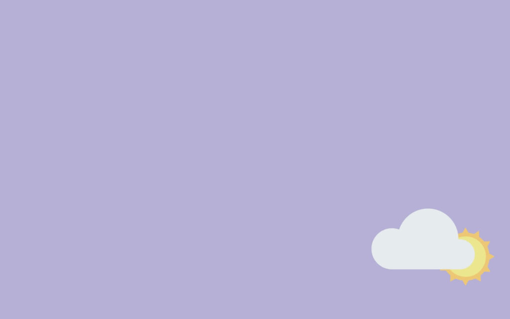 Calming Pastel Minimalist Wallpaper: Lavender, Cloud & Yellow Sun