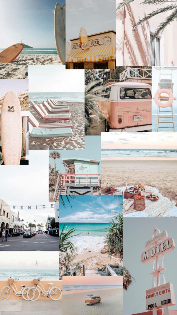 Pastel Memories: A Delightful Collection of Summer Vacation Snaps Wallpaper