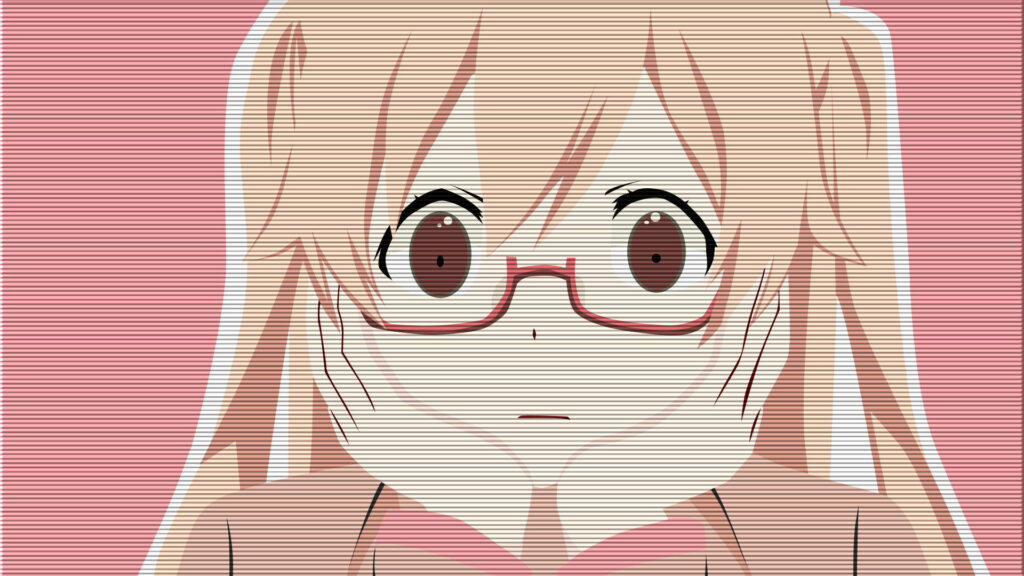 Pensive Anime Girl Wallpaper - Soft Pastel Retro Aesthetic