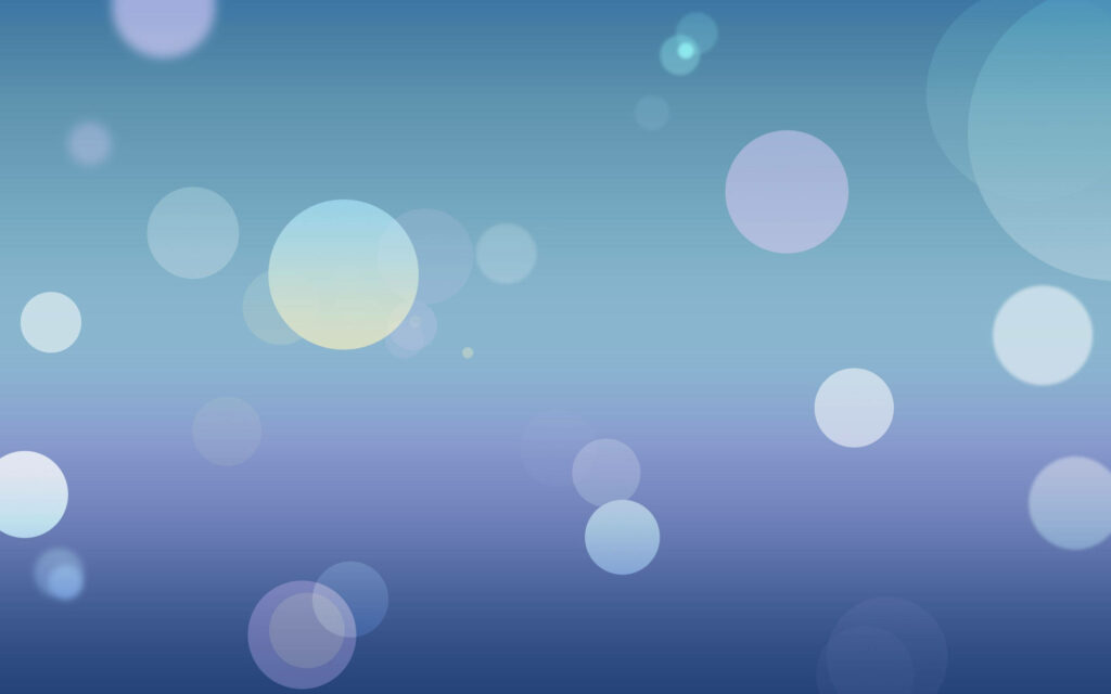 Serene digital wallpaper of glowing bubbles on smooth blue gradient dreamy abstract background
