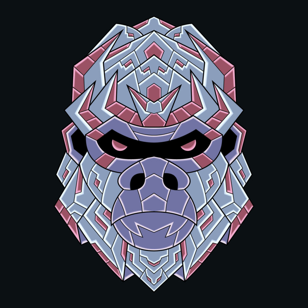Pastel Polygon Gorilla Wallpaper – Modern Geometric Art Background
