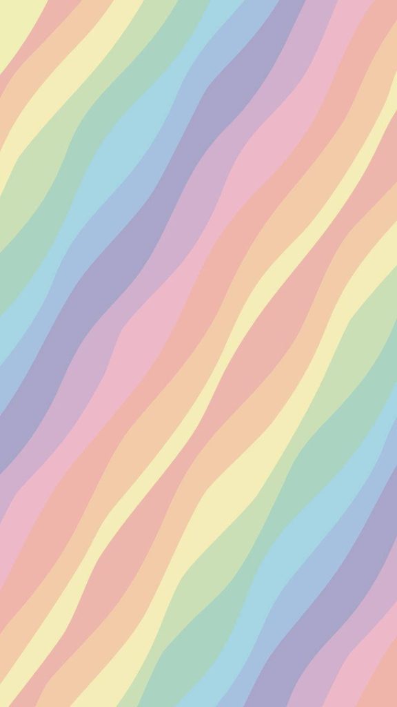 Pastel rainbow wallpaper with soft diagonal waves minimal colorful soothing digital art background
